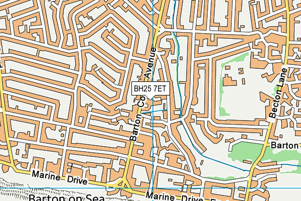BH25 7ET map - OS VectorMap District (Ordnance Survey)
