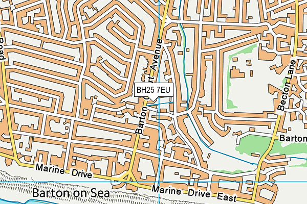 BH25 7EU map - OS VectorMap District (Ordnance Survey)