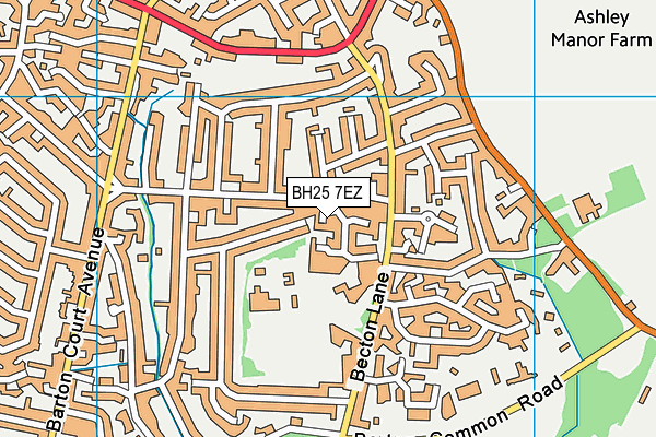 BH25 7EZ map - OS VectorMap District (Ordnance Survey)