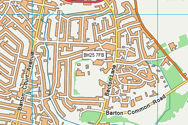 BH25 7FB map - OS VectorMap District (Ordnance Survey)