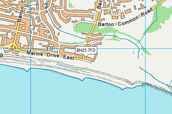 BH25 7FD map - OS VectorMap District (Ordnance Survey)