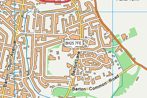 BH25 7FE map - OS VectorMap District (Ordnance Survey)