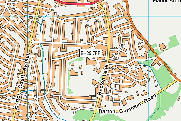 BH25 7FF map - OS VectorMap District (Ordnance Survey)
