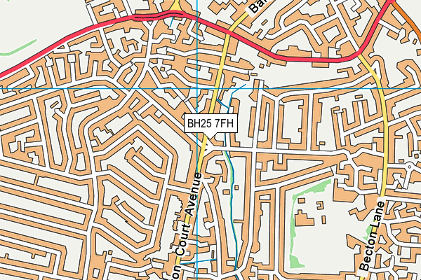 BH25 7FH map - OS VectorMap District (Ordnance Survey)