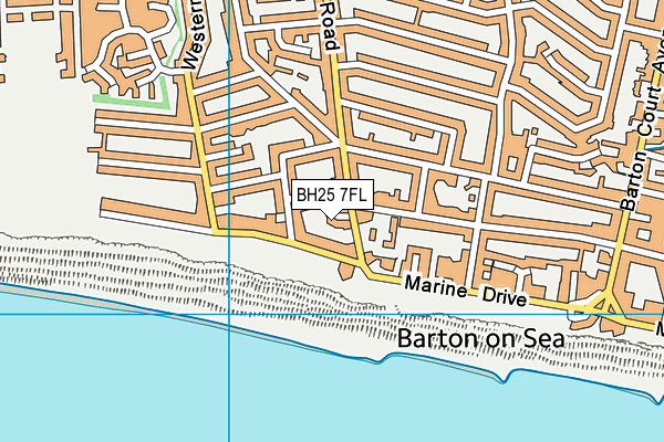 BH25 7FL map - OS VectorMap District (Ordnance Survey)