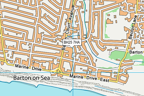 BH25 7HA map - OS VectorMap District (Ordnance Survey)
