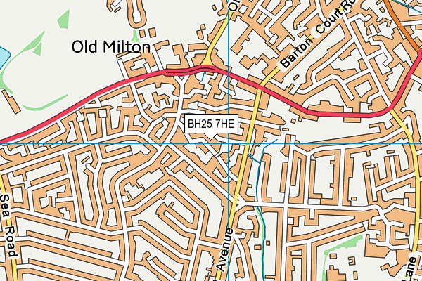 BH25 7HE map - OS VectorMap District (Ordnance Survey)