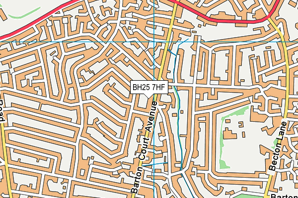 BH25 7HF map - OS VectorMap District (Ordnance Survey)