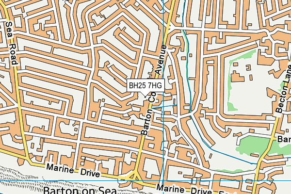 BH25 7HG map - OS VectorMap District (Ordnance Survey)