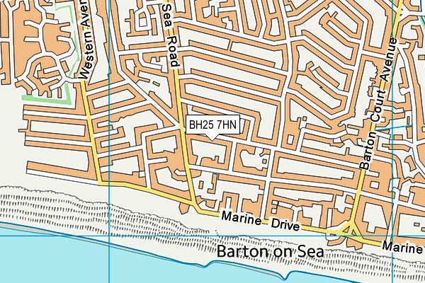 BH25 7HN map - OS VectorMap District (Ordnance Survey)