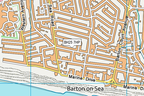 BH25 7HP map - OS VectorMap District (Ordnance Survey)