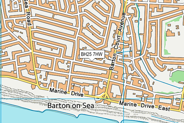 BH25 7HW map - OS VectorMap District (Ordnance Survey)