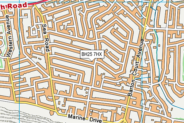 BH25 7HX map - OS VectorMap District (Ordnance Survey)