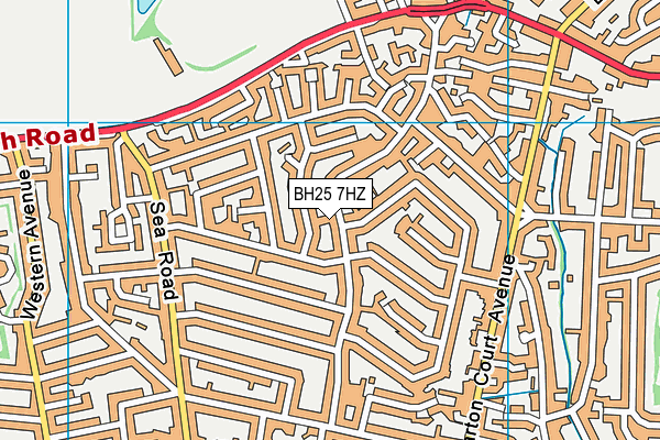BH25 7HZ map - OS VectorMap District (Ordnance Survey)
