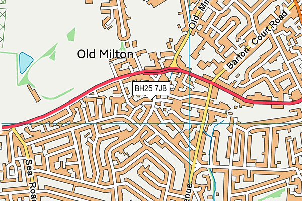 BH25 7JB map - OS VectorMap District (Ordnance Survey)