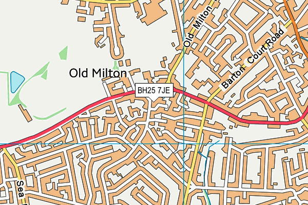 BH25 7JE map - OS VectorMap District (Ordnance Survey)