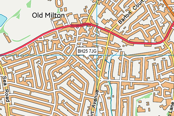 BH25 7JG map - OS VectorMap District (Ordnance Survey)