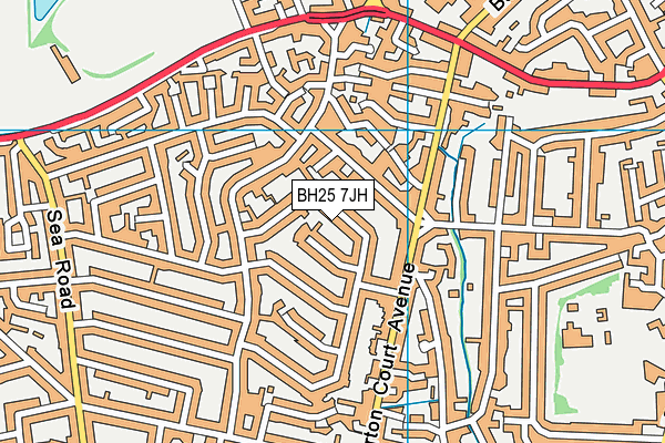 BH25 7JH map - OS VectorMap District (Ordnance Survey)