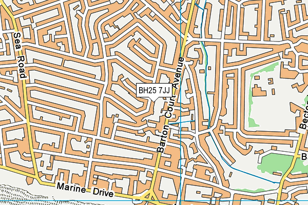 BH25 7JJ map - OS VectorMap District (Ordnance Survey)