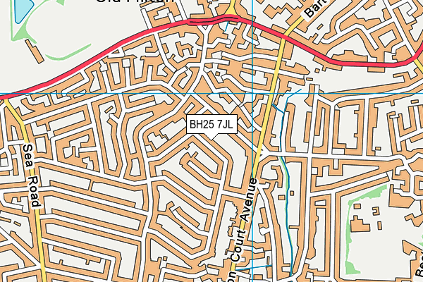 BH25 7JL map - OS VectorMap District (Ordnance Survey)
