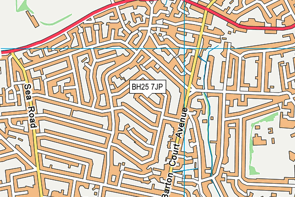 BH25 7JP map - OS VectorMap District (Ordnance Survey)
