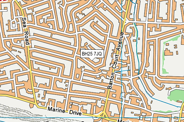 BH25 7JQ map - OS VectorMap District (Ordnance Survey)