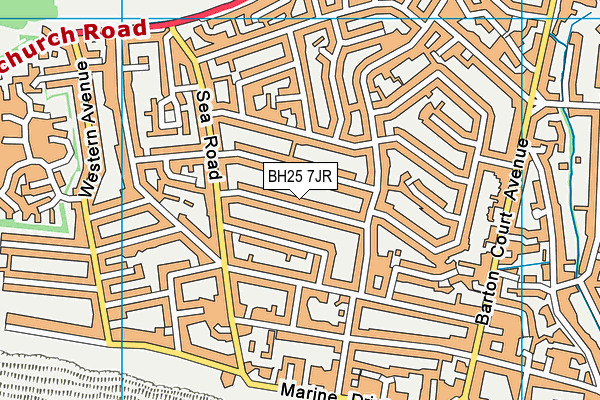 BH25 7JR map - OS VectorMap District (Ordnance Survey)