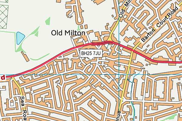 BH25 7JU map - OS VectorMap District (Ordnance Survey)