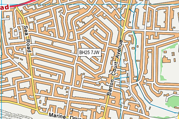 BH25 7JW map - OS VectorMap District (Ordnance Survey)