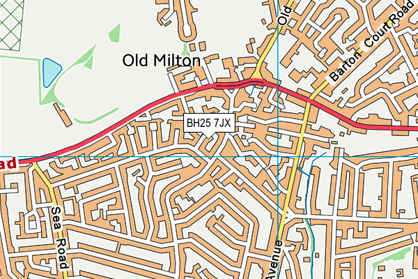 BH25 7JX map - OS VectorMap District (Ordnance Survey)