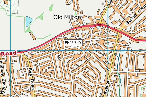 BH25 7LD map - OS VectorMap District (Ordnance Survey)