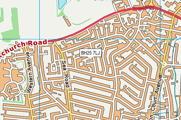 BH25 7LJ map - OS VectorMap District (Ordnance Survey)