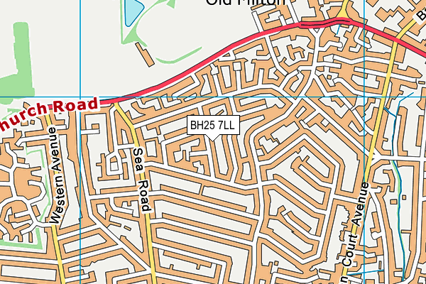 BH25 7LL map - OS VectorMap District (Ordnance Survey)