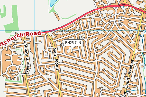 BH25 7LN map - OS VectorMap District (Ordnance Survey)