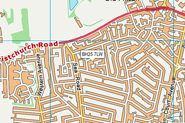 BH25 7LW map - OS VectorMap District (Ordnance Survey)