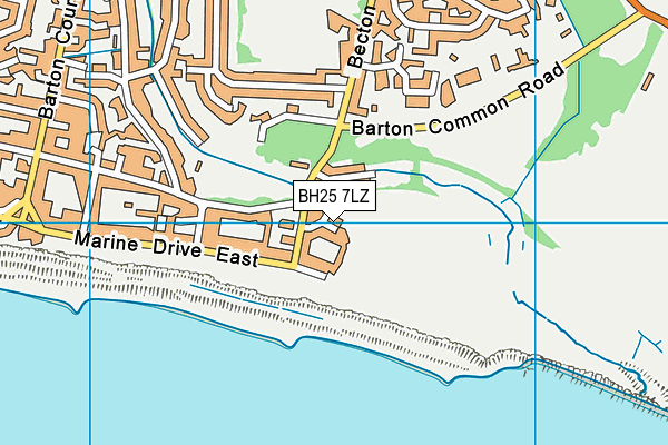 BH25 7LZ map - OS VectorMap District (Ordnance Survey)