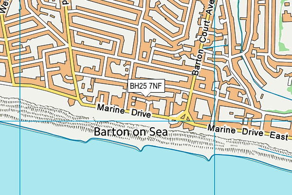 BH25 7NF map - OS VectorMap District (Ordnance Survey)