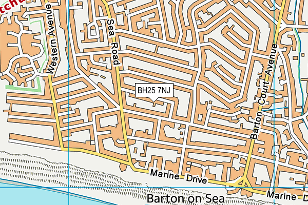 BH25 7NJ map - OS VectorMap District (Ordnance Survey)