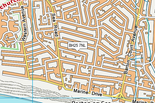 BH25 7NL map - OS VectorMap District (Ordnance Survey)