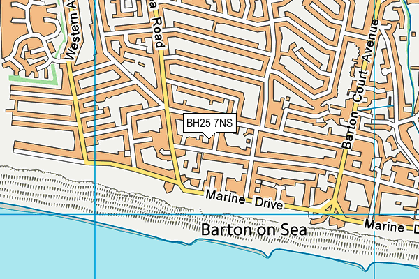 BH25 7NS map - OS VectorMap District (Ordnance Survey)
