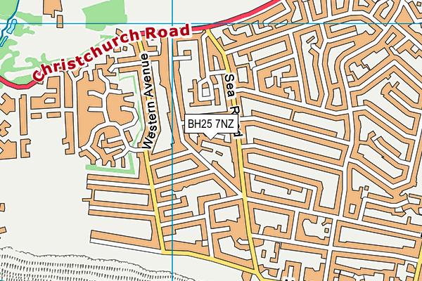 BH25 7NZ map - OS VectorMap District (Ordnance Survey)