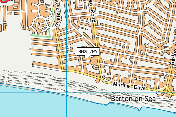 BH25 7PA map - OS VectorMap District (Ordnance Survey)