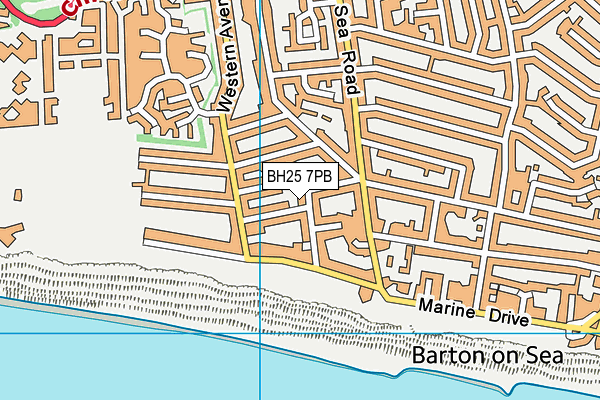 BH25 7PB map - OS VectorMap District (Ordnance Survey)