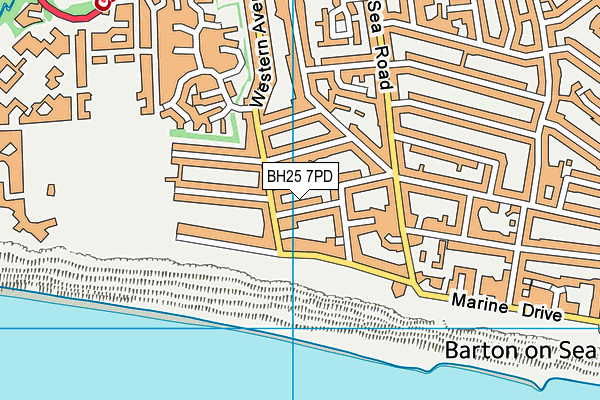 BH25 7PD map - OS VectorMap District (Ordnance Survey)