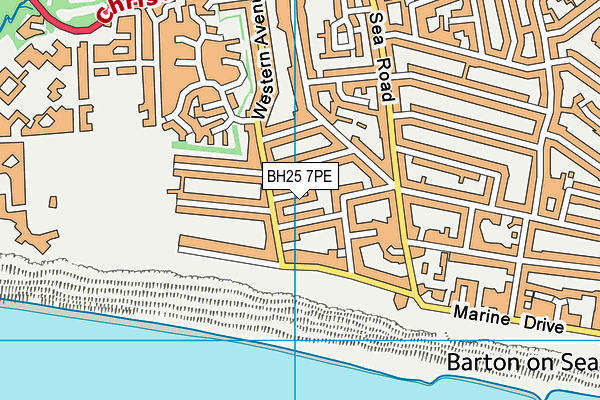 BH25 7PE map - OS VectorMap District (Ordnance Survey)