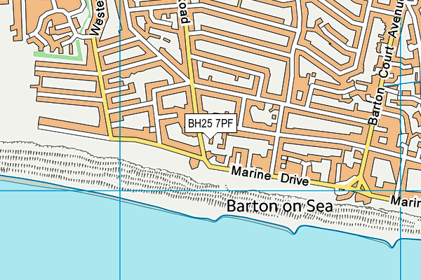 BH25 7PF map - OS VectorMap District (Ordnance Survey)