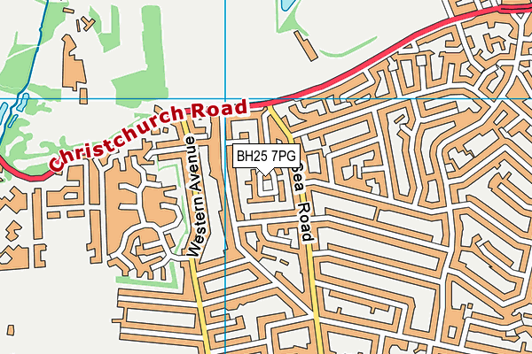 BH25 7PG map - OS VectorMap District (Ordnance Survey)
