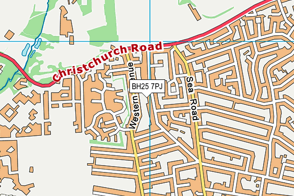 BH25 7PJ map - OS VectorMap District (Ordnance Survey)