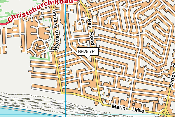 BH25 7PL map - OS VectorMap District (Ordnance Survey)
