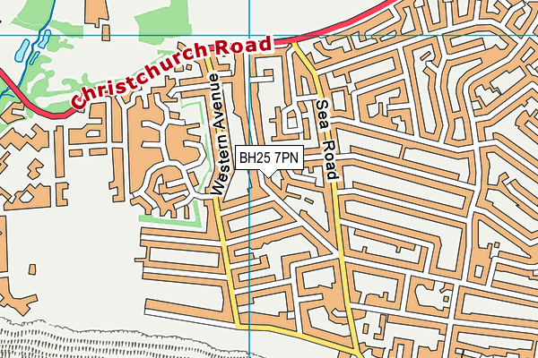 BH25 7PN map - OS VectorMap District (Ordnance Survey)